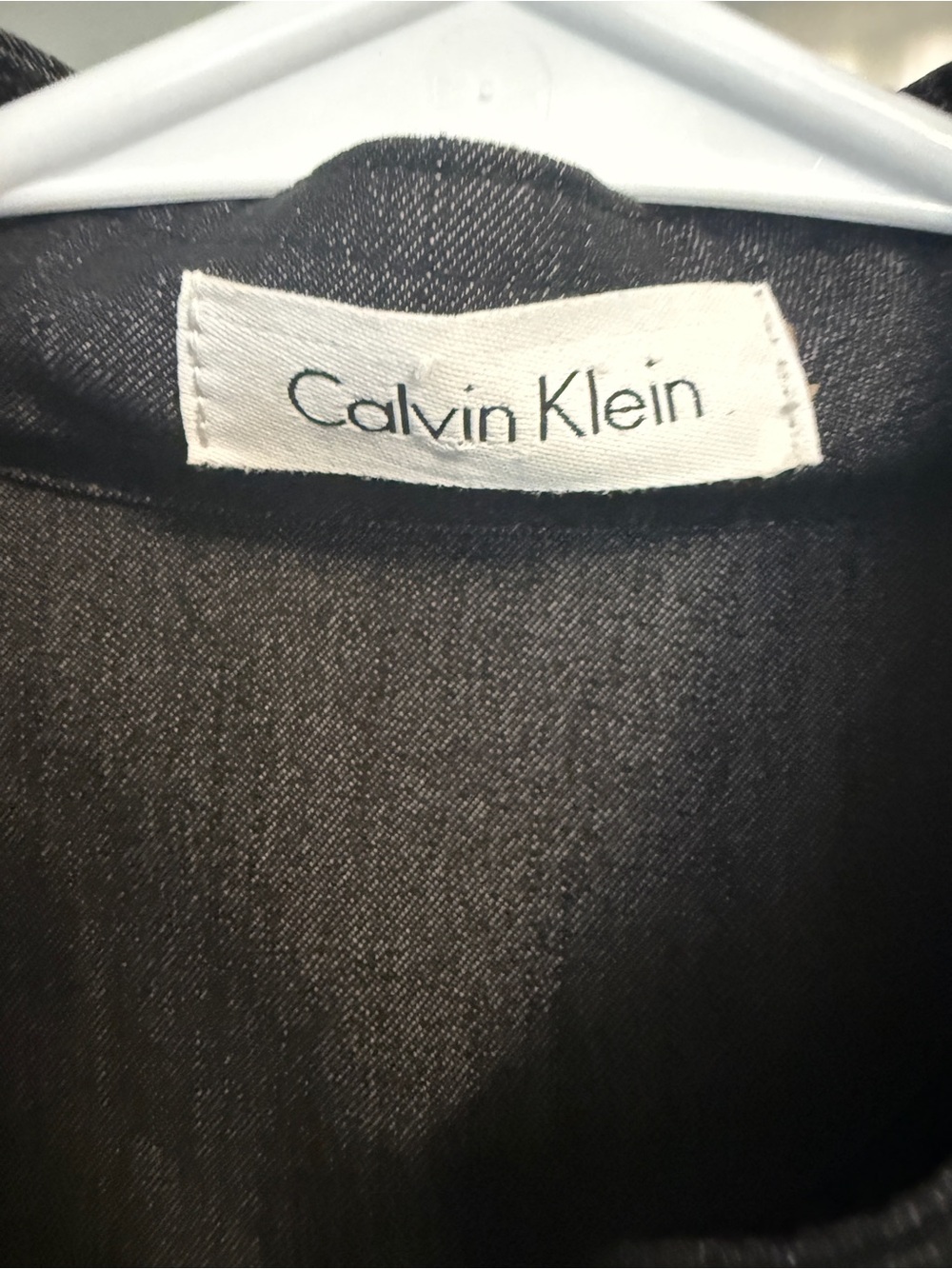 Calvin Klein Dark Gray Cap-Sleeve Button-Front Sheath Dress Tie Waist - Small - Picture 4 of 6